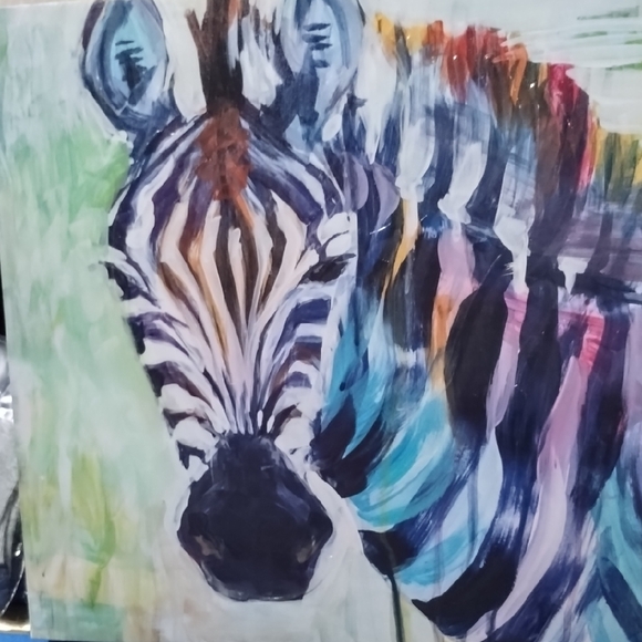 Colorful Zebra Canvas Art